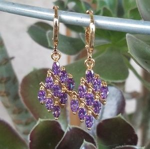 18kt gold filled amethyst drop dangle earrings